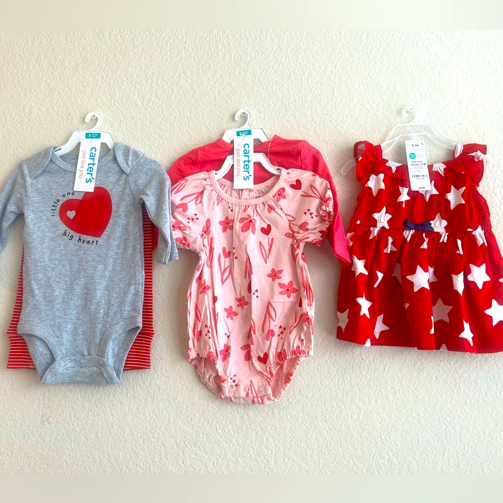 Carter's Baby Outfit Set - Red, Pink, Gray
